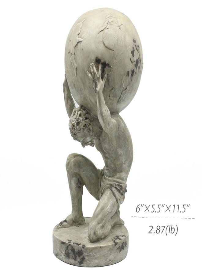 Lukitas Atlas Holding Up World Statue and Sculpture, Lifting The Earth Figurine Decor, Creative Ornament for Home Office Living Room, Resin 11.5'' - Image 3
